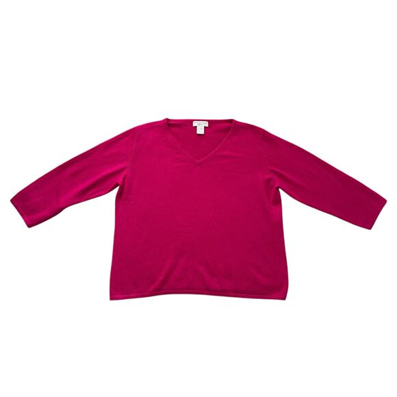 Worthington dark pink cashmere v-neck sweater size XL - Picture 12 of 12